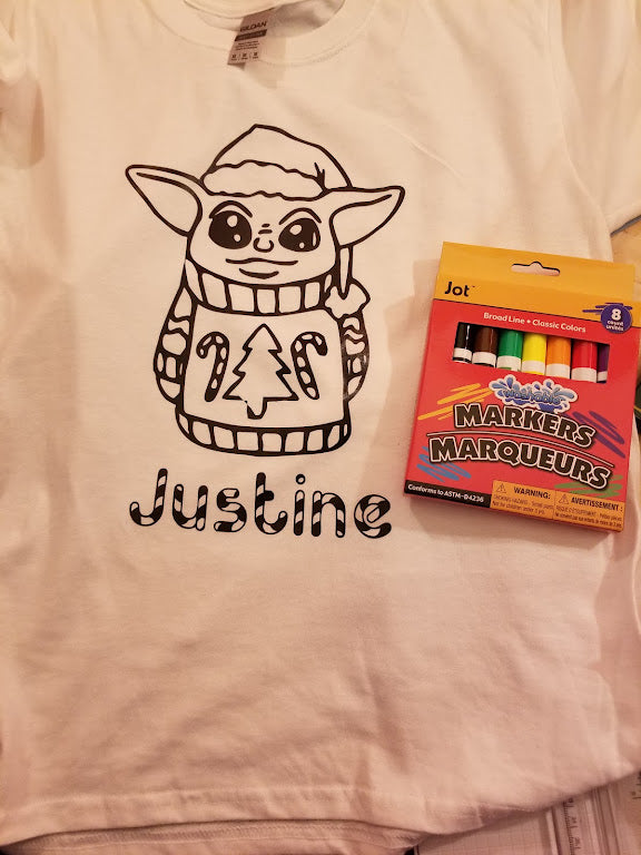 Coloring Washable T Shirt with Washable Markers